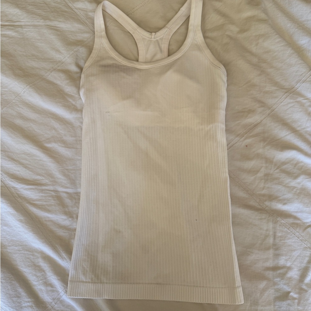 White lululemon ebb to street tank